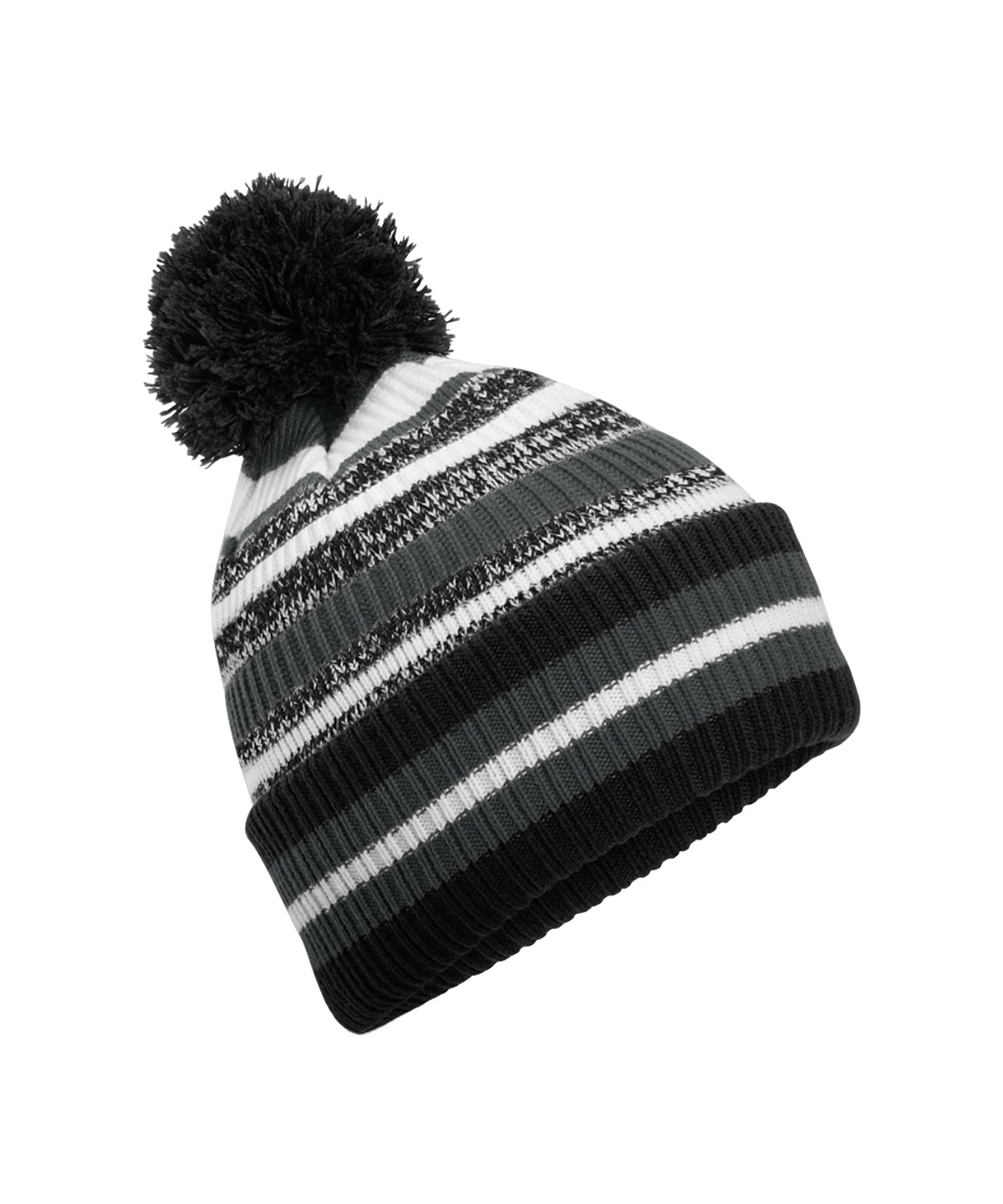 Beanies - Junior korkskruvs-pom pom mössa Black Graphite Grey White One Size