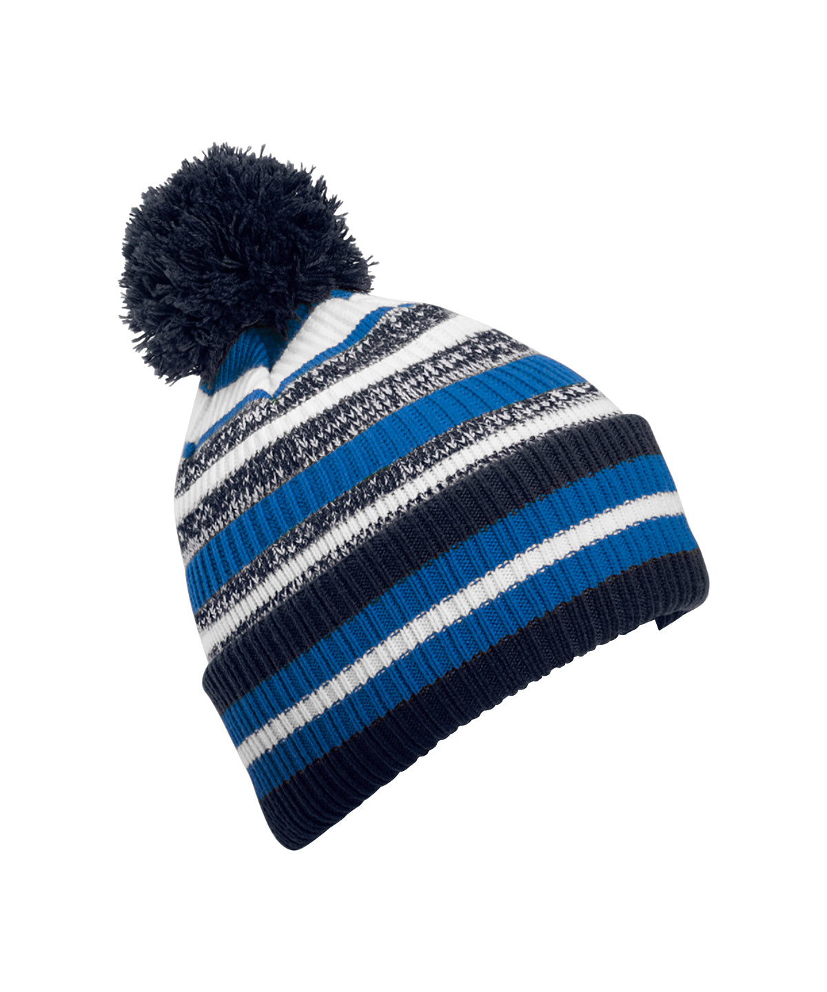 Beanies - Junior korkskruvs-pom pom mössa Sapphire Blue French Navy White One Size