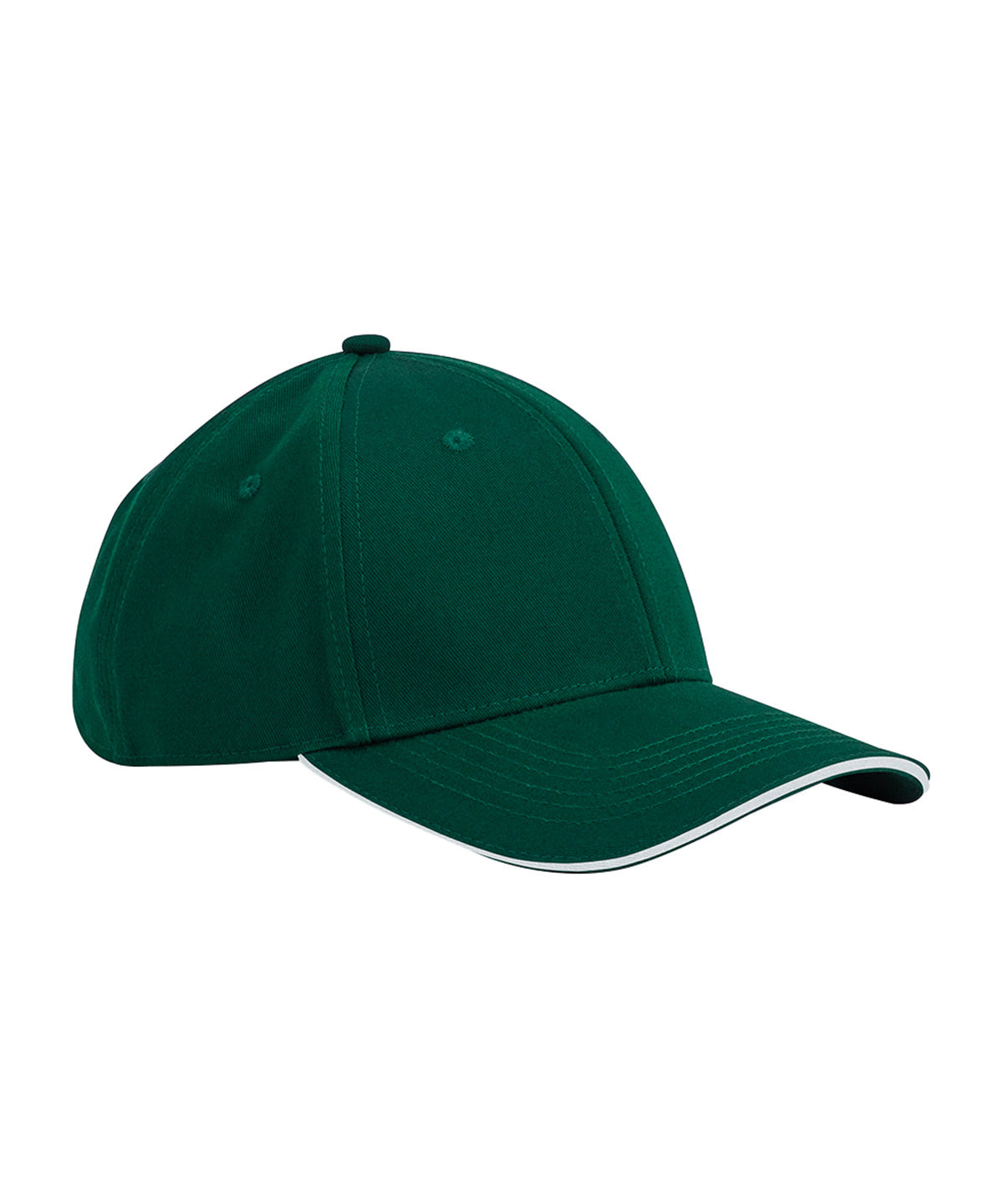 Caps - Klassisk Ekologisk Bomull 6-Panel Keps Bottle Green White One size