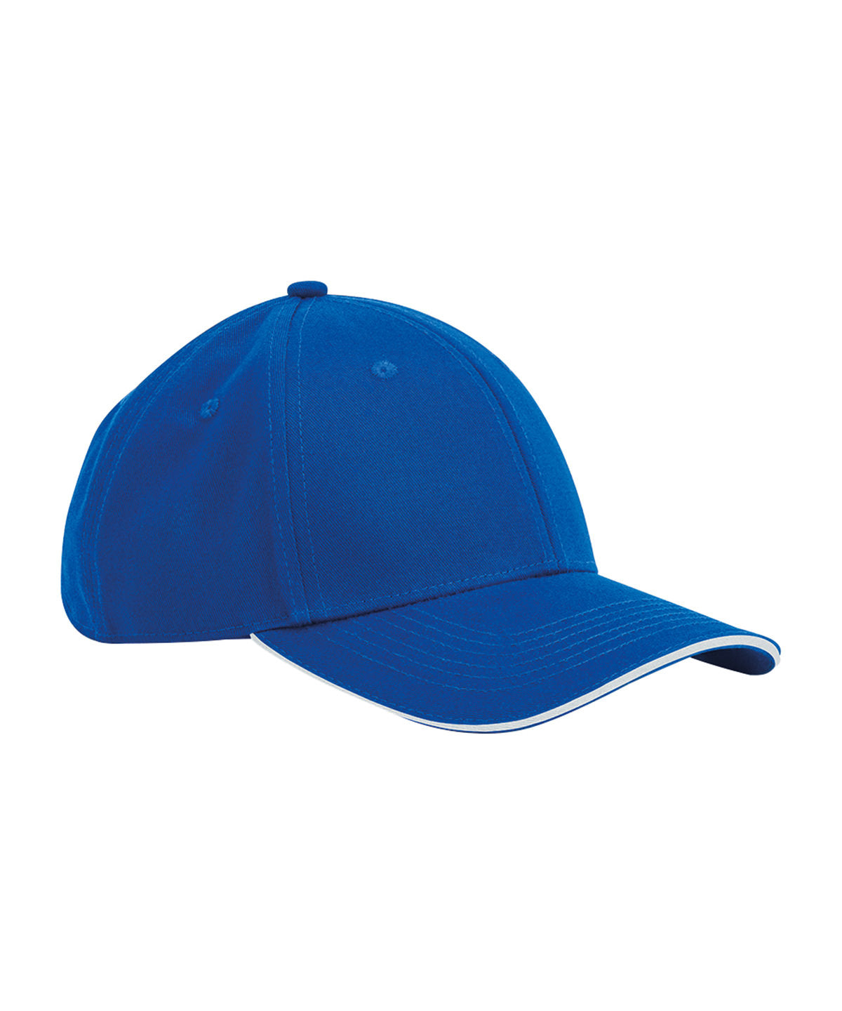 Caps - Klassisk Ekologisk Bomull 6-Panel Keps Bright Royal White One size