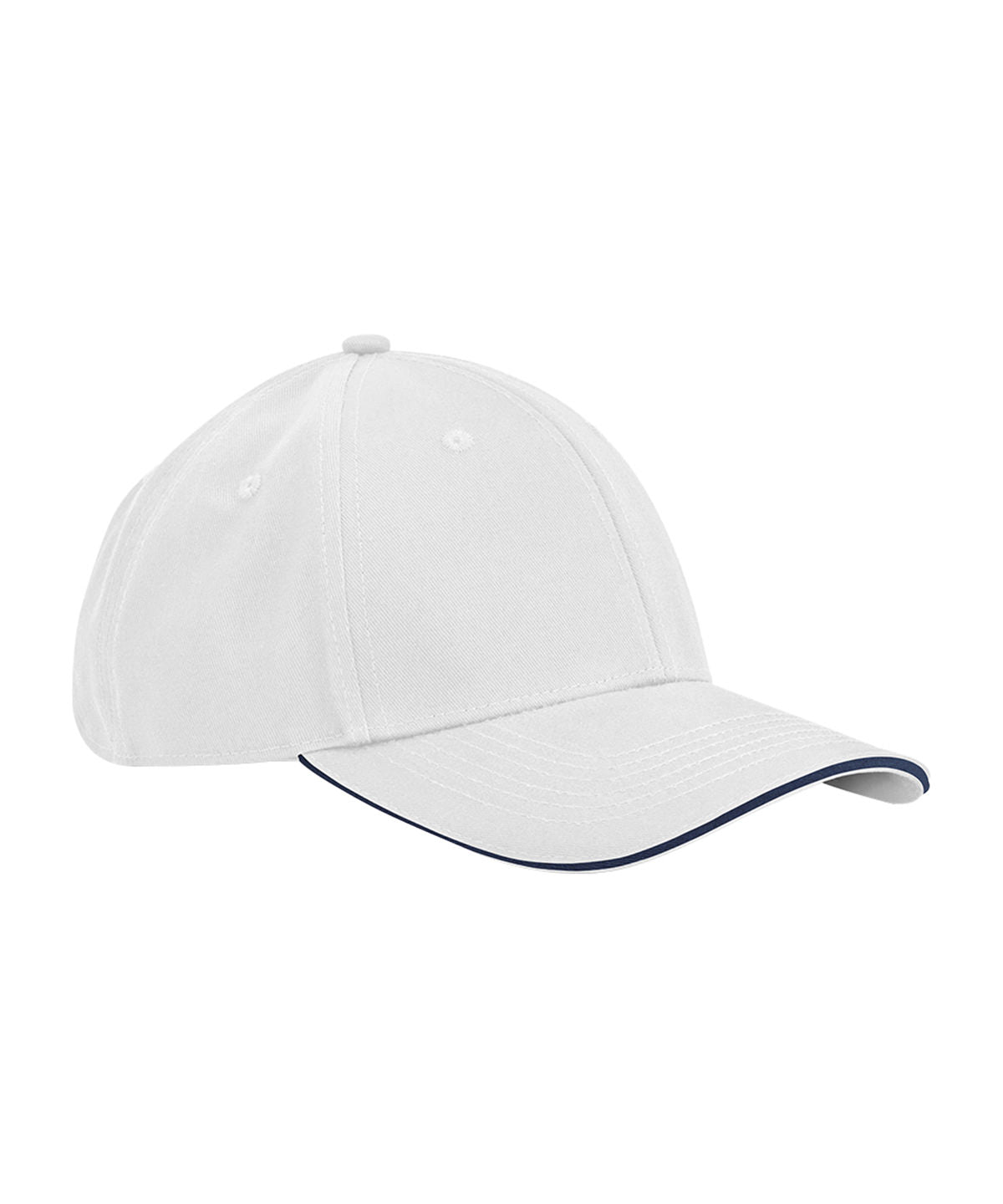 Caps - Klassisk Ekologisk Bomull 6-Panel Keps White French Navy One size