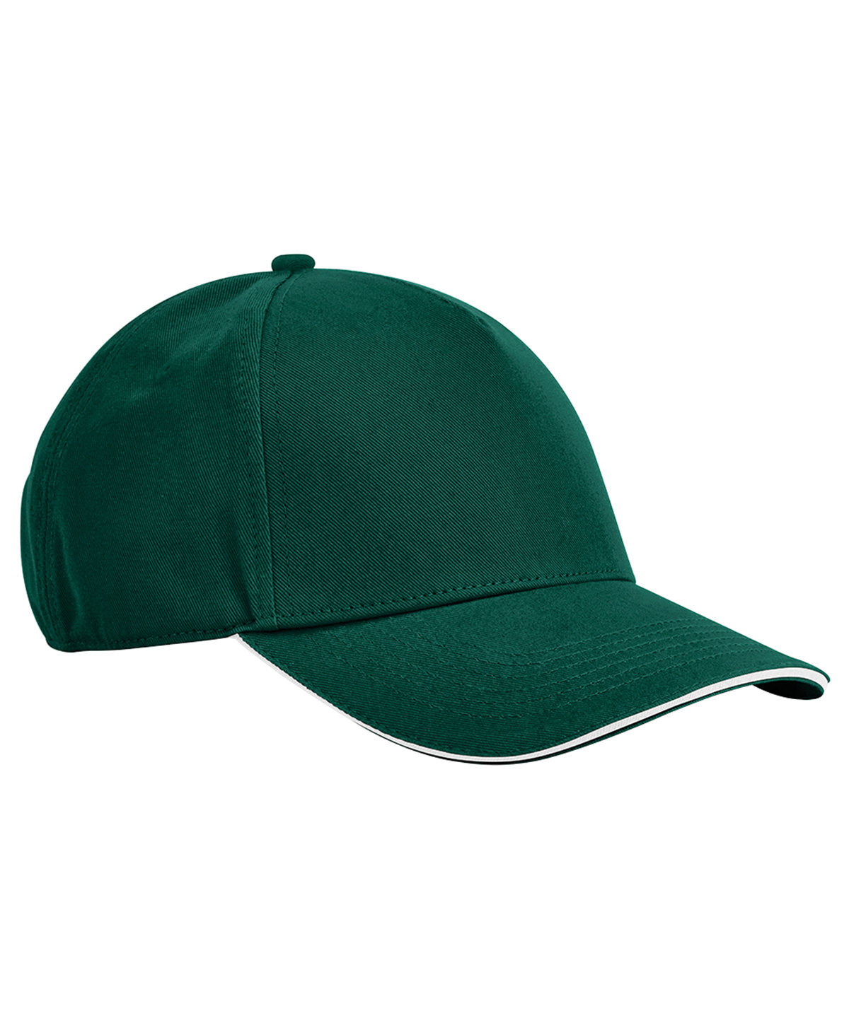 Caps - Klassisk Ekologisk Bomullskeps Bottle Green White One size