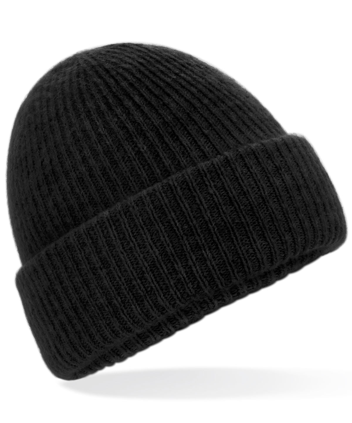 Beanies - Ribbad Mössa Black Marl One size