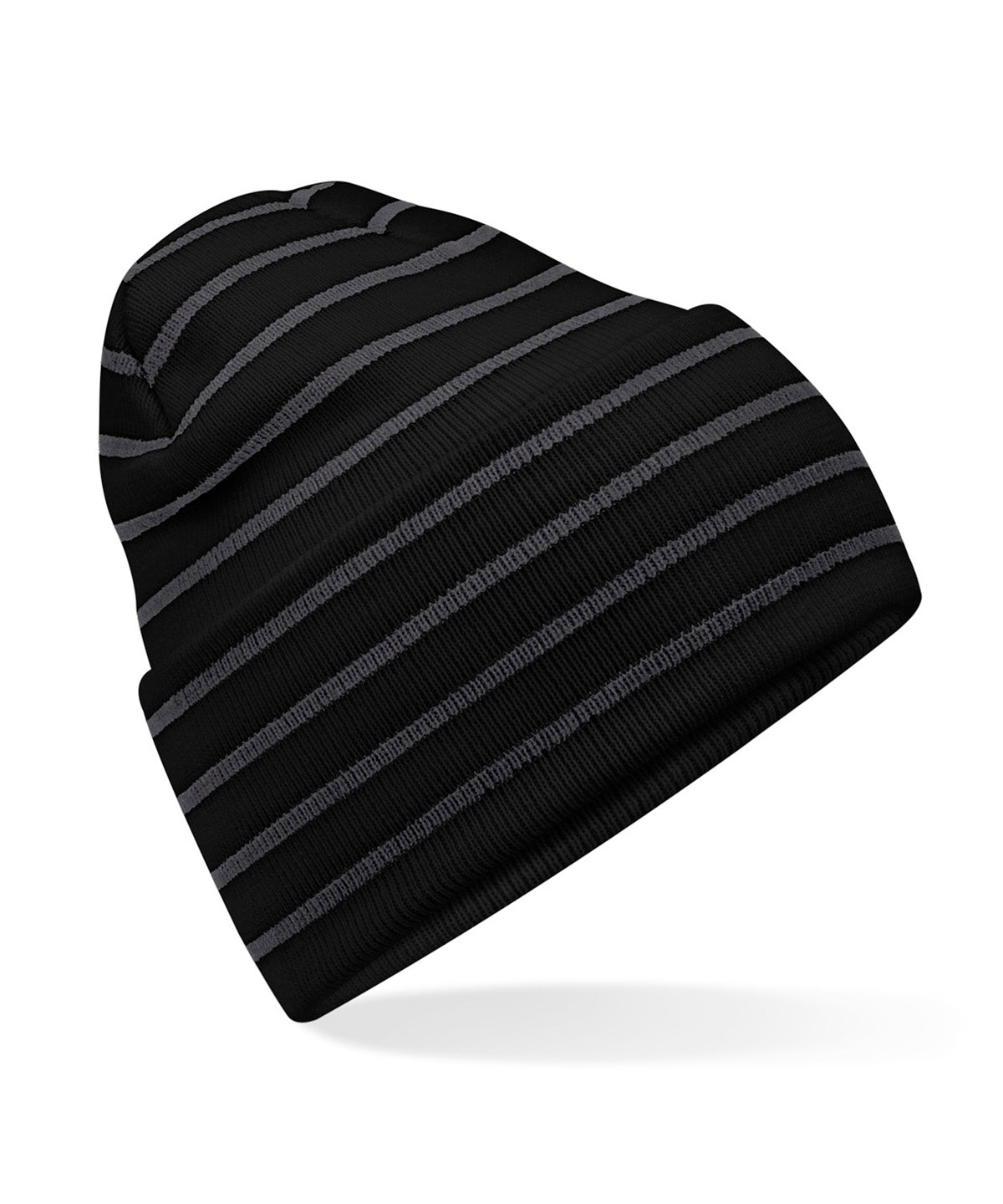 Beanies - Original djupvikt randig mössa Black Graphite Grey One size