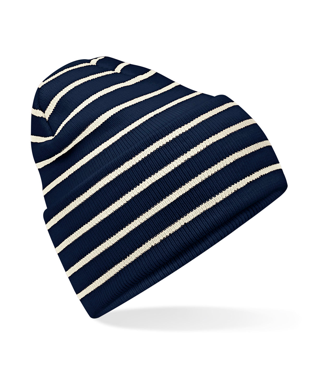 Beanies - Original djupvikt randig mössa French Navy Soft White One size