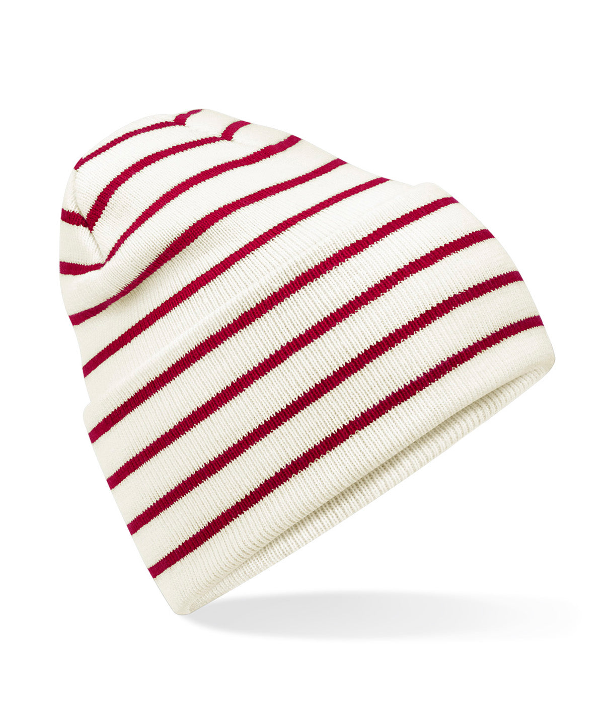 Beanies - Original djupvikt randig mössa Soft White Classic Red One size