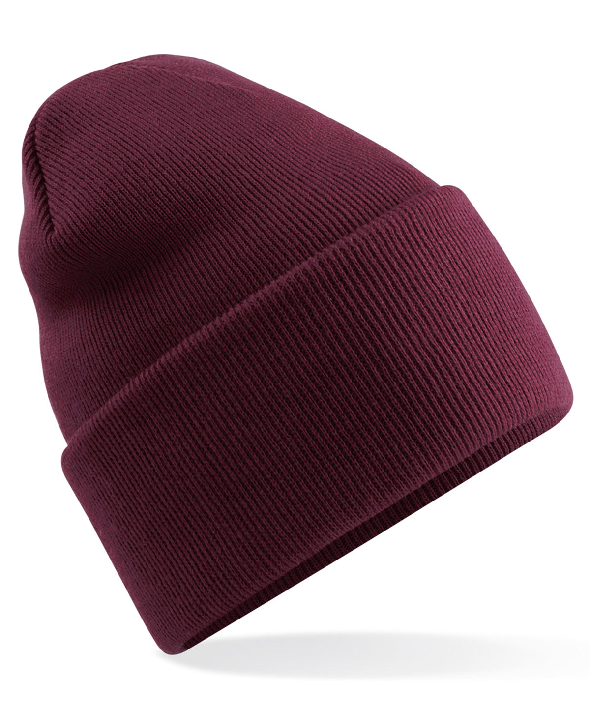 Beanies - Original djup uppvikt mössa Burgundy One size