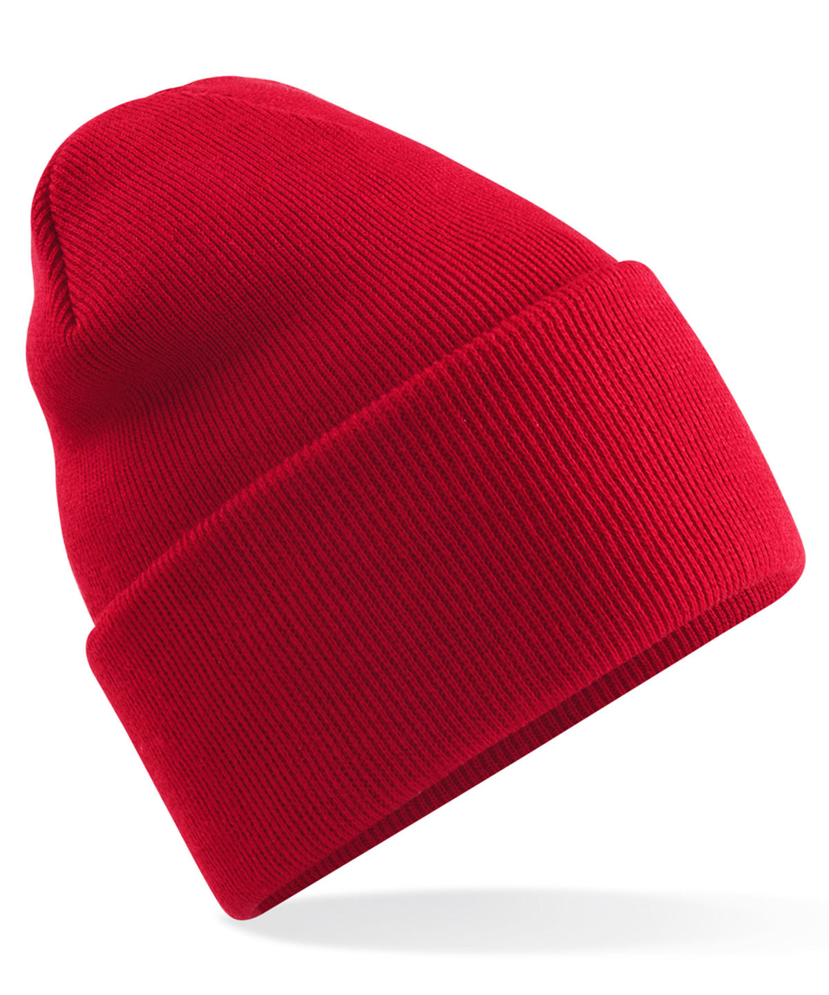 Beanies - Original djup uppvikt mössa Classic Red One size