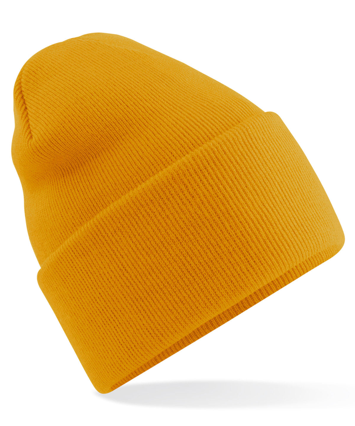 Beanies - Original djup uppvikt mössa Mustard One size