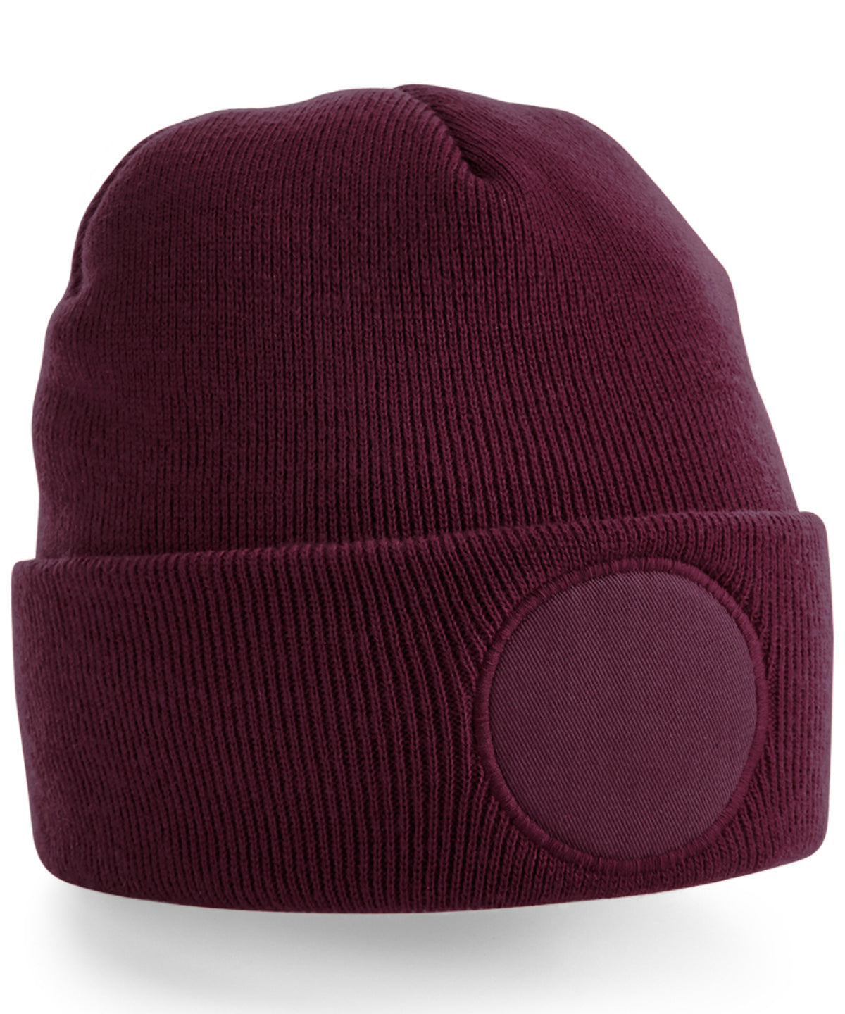 Beanies - Cirkulär patch mössa Burgundy One Size