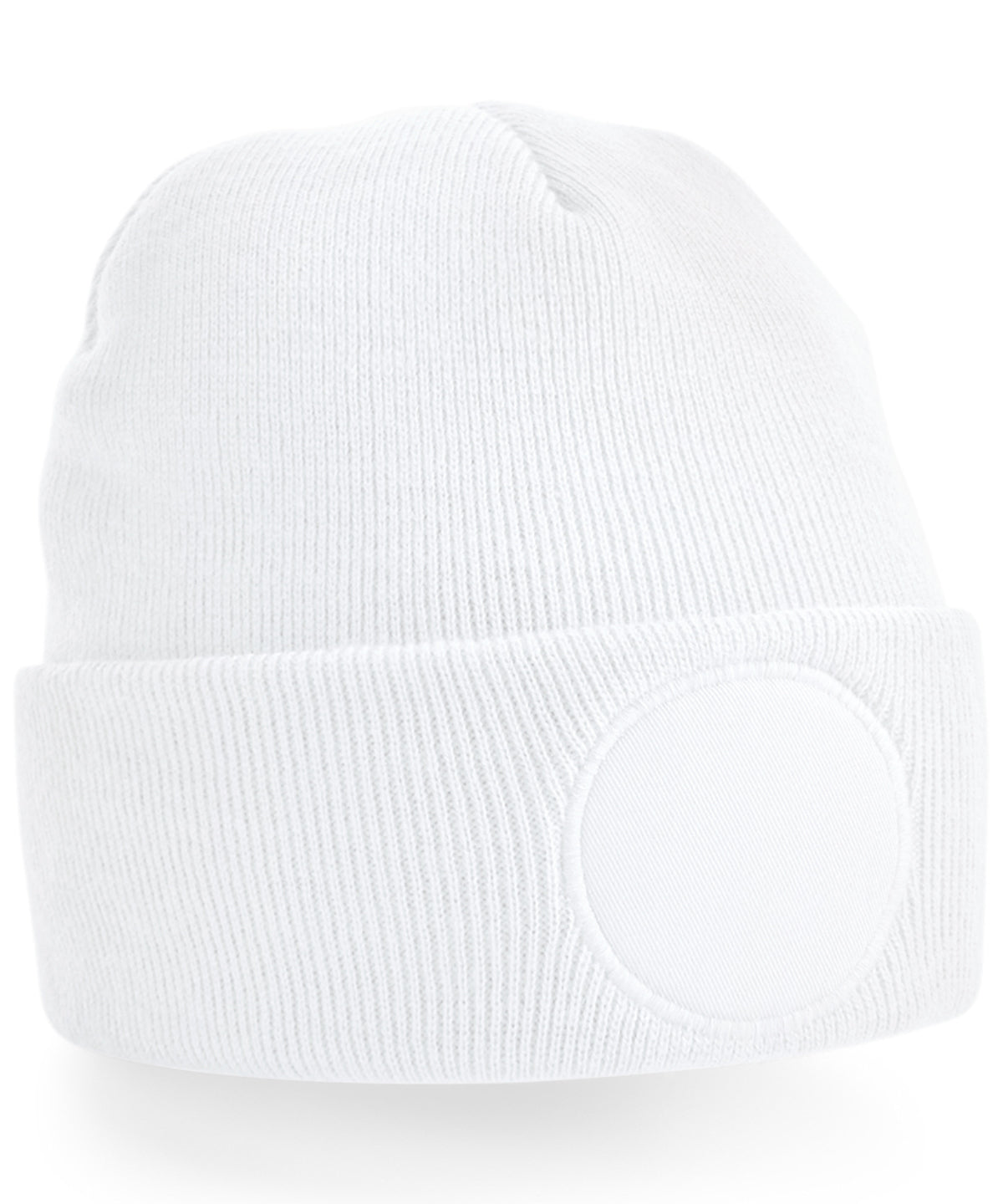 Beanies - Cirkulär patch mössa White One Size