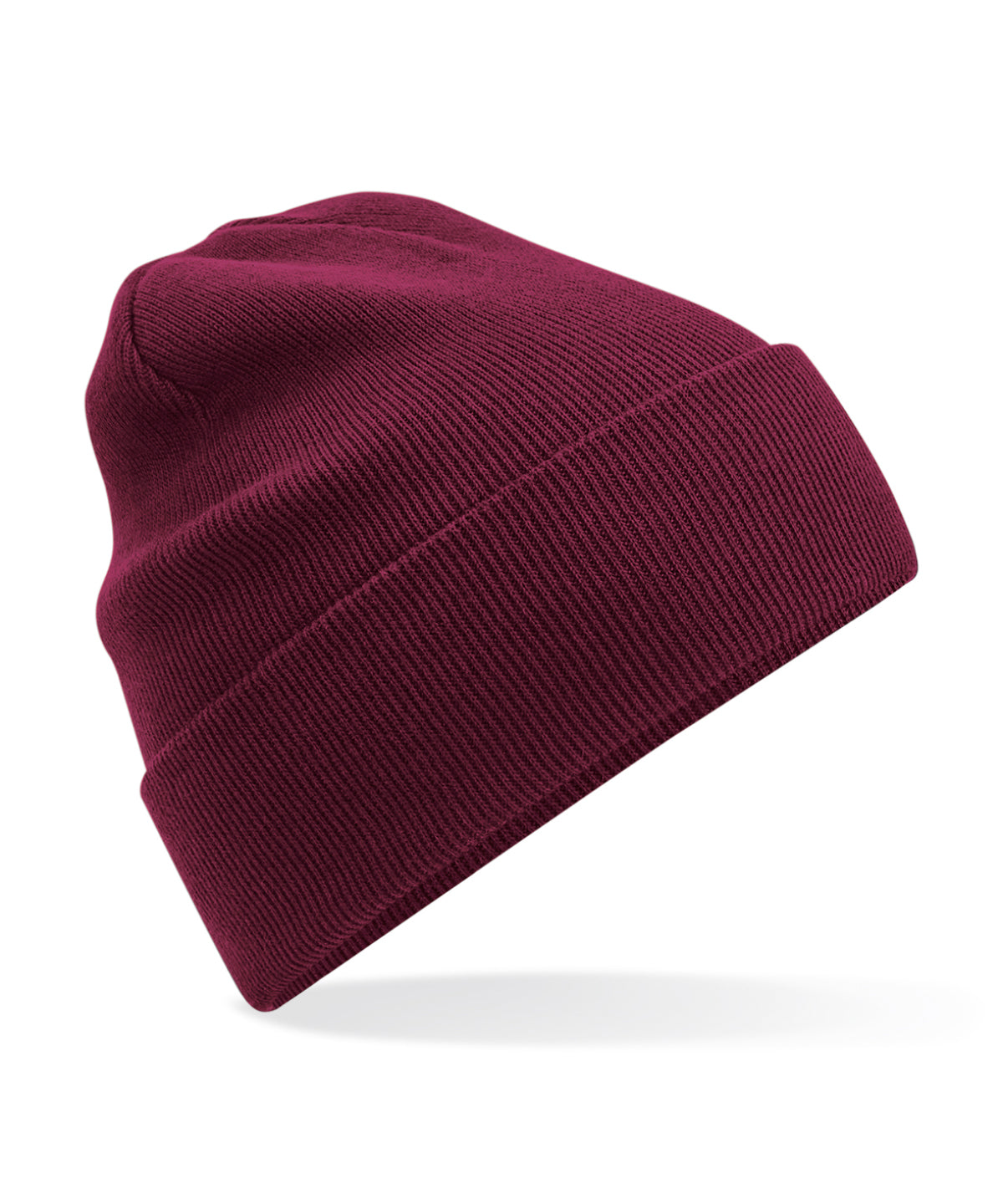 Beanies - Original Cuffed Beanie i Ekologisk Bomull Burgundy One size