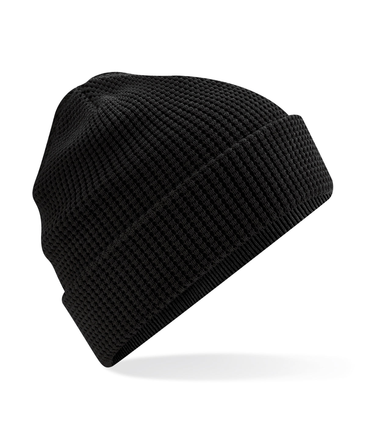 Beanies - Organisk bomull våffel beanie Black One size