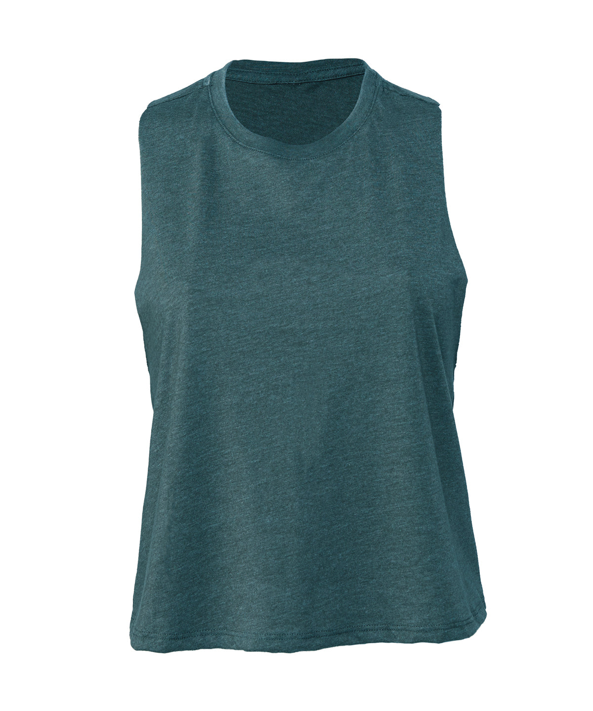 Vests - Racerback cropped tank för dam – avslappnad stil Heather Deep Teal