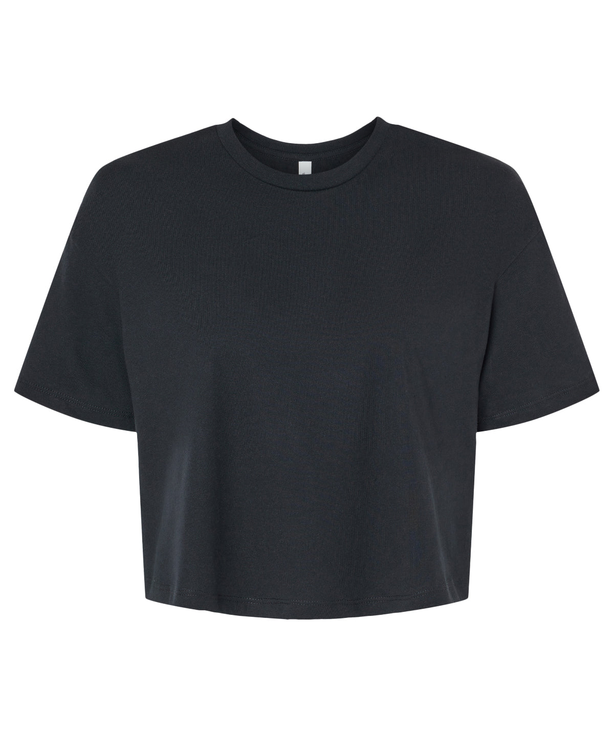 T-Shirts - Trendig Jersey Crop Tee för Damer Black