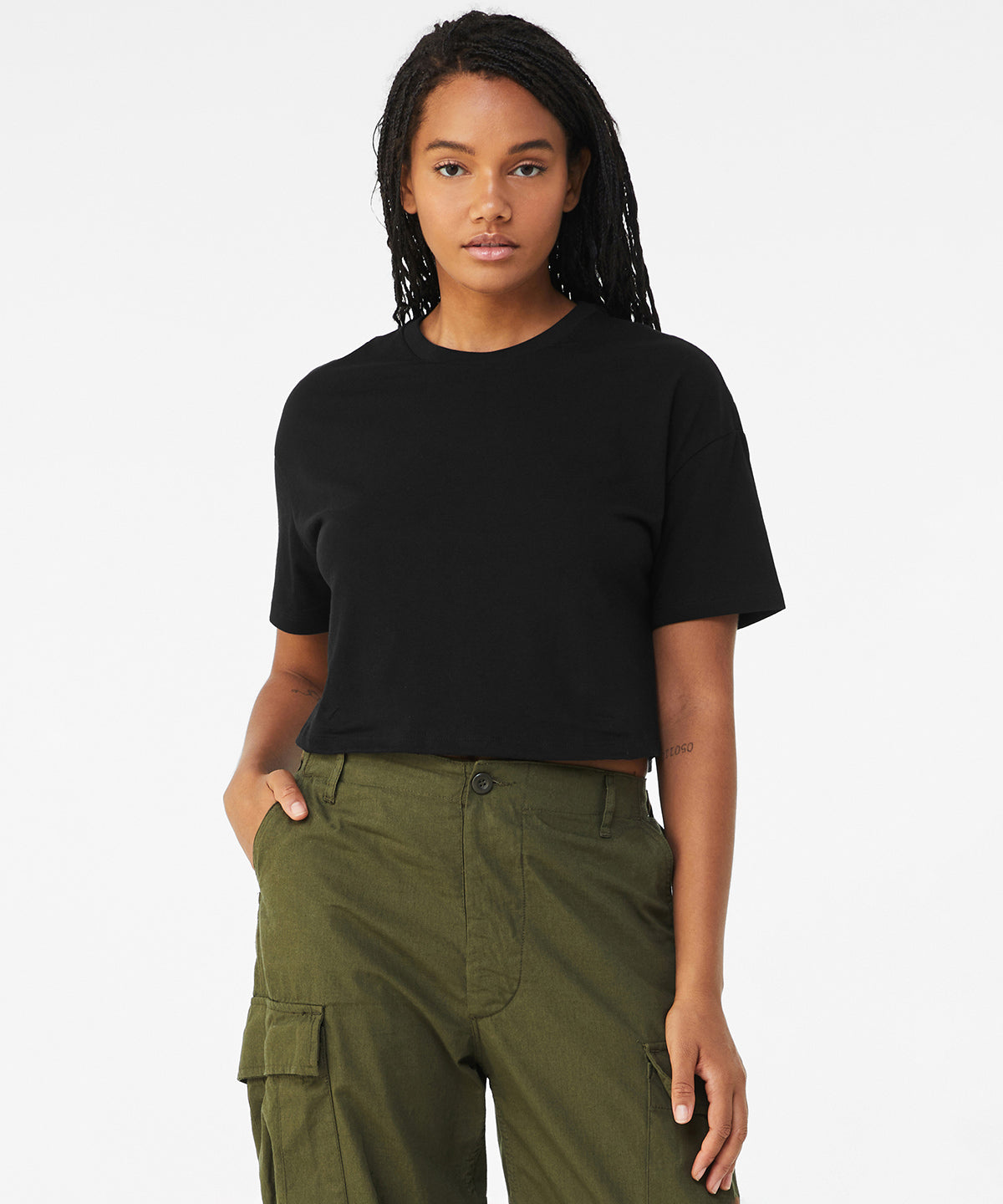 T-Shirts - Trendig Jersey Crop Tee för Damer