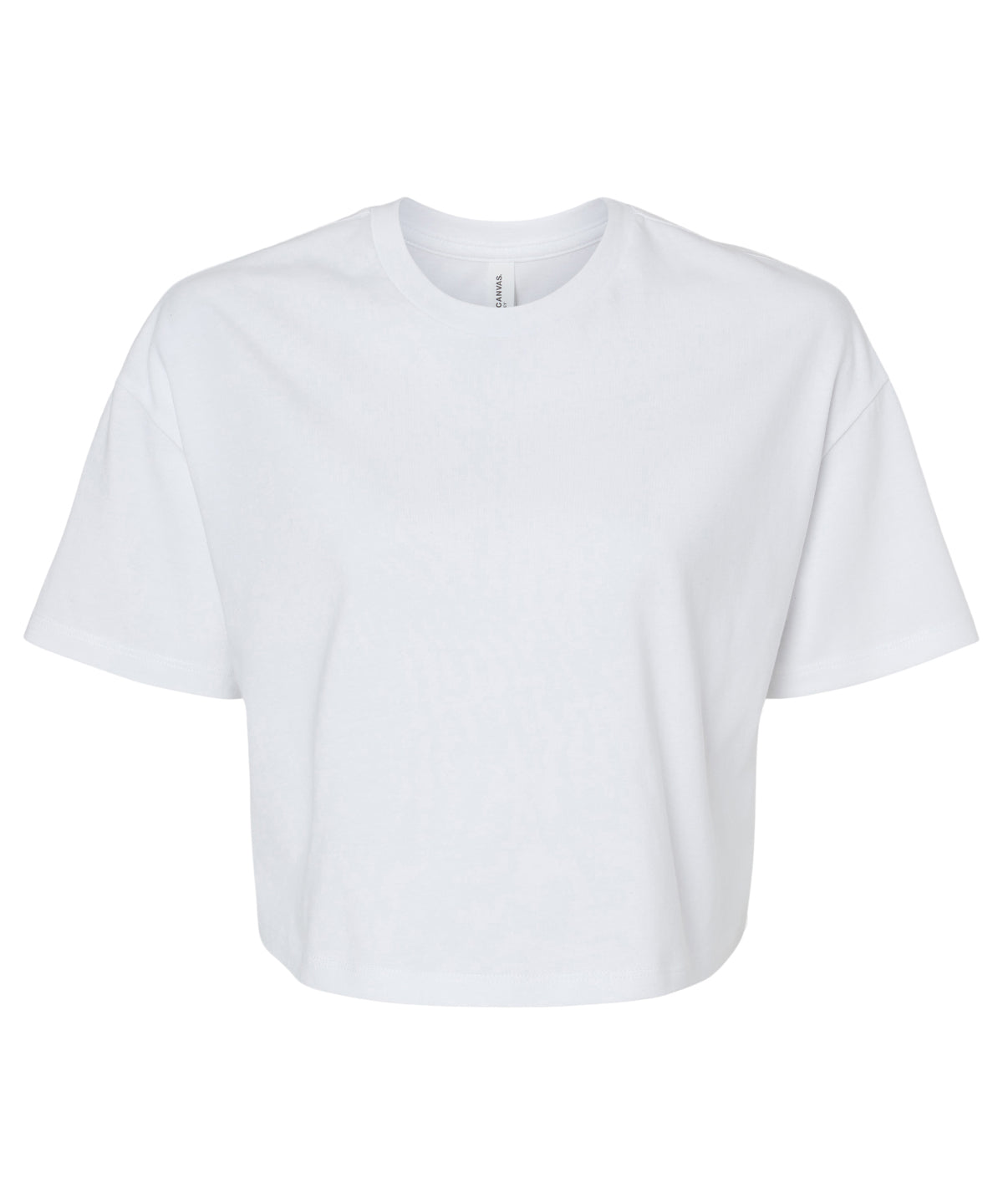 T-Shirts - Trendig Jersey Crop Tee för Damer White