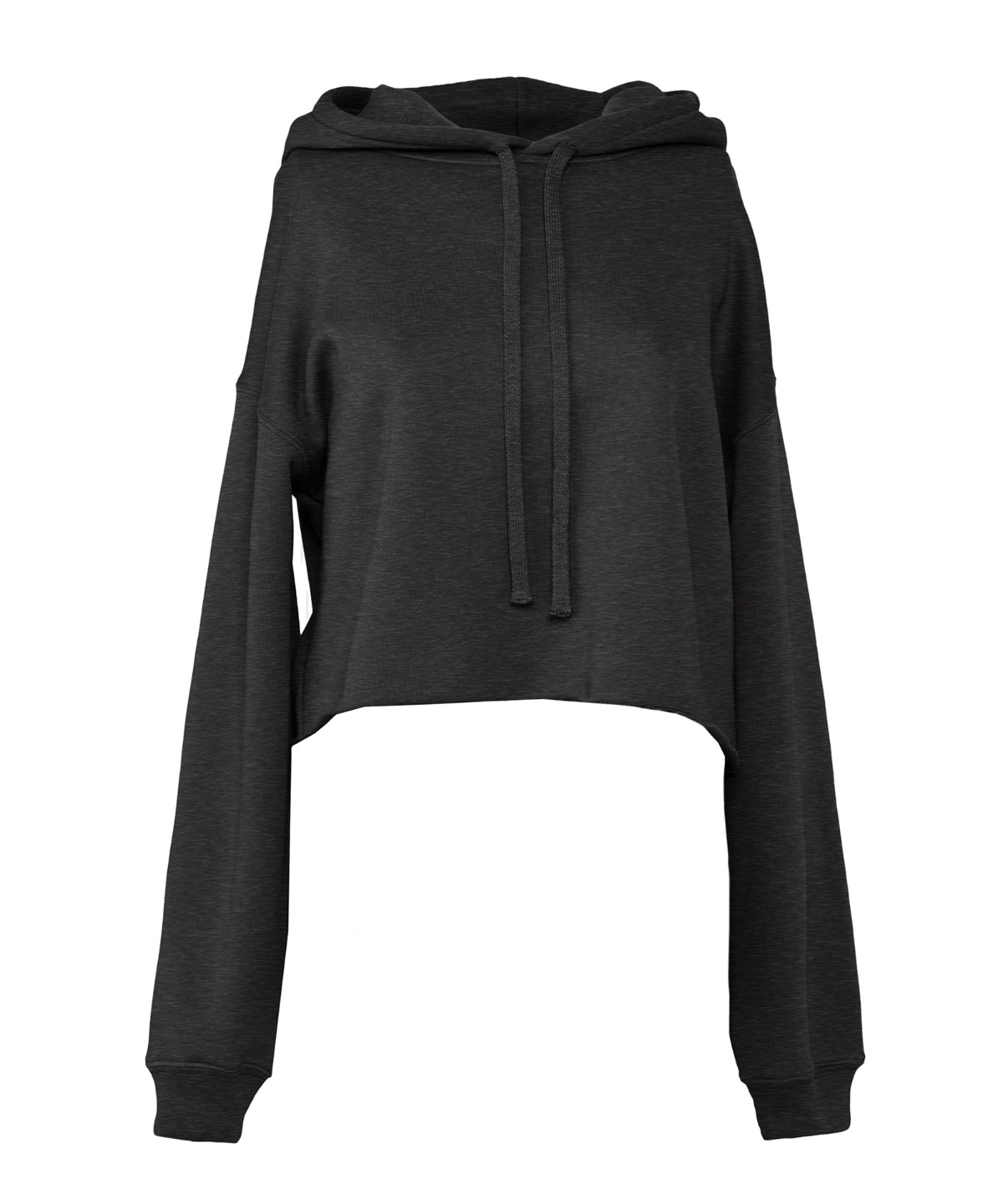 Hoodies - Dam Croppad Fleece Hoodie Dark Grey Heather