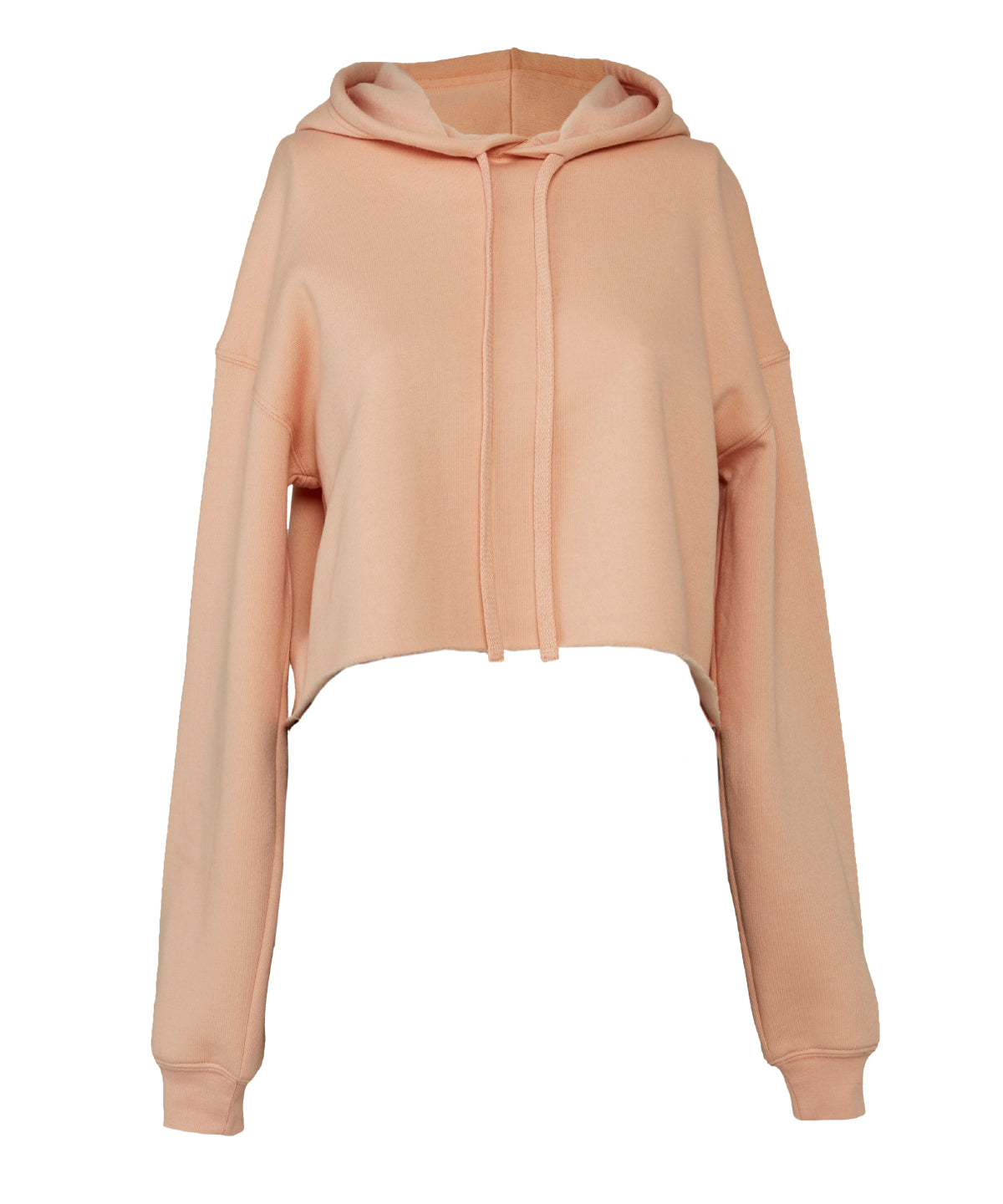 Hoodies - Dam Croppad Fleece Hoodie Peach