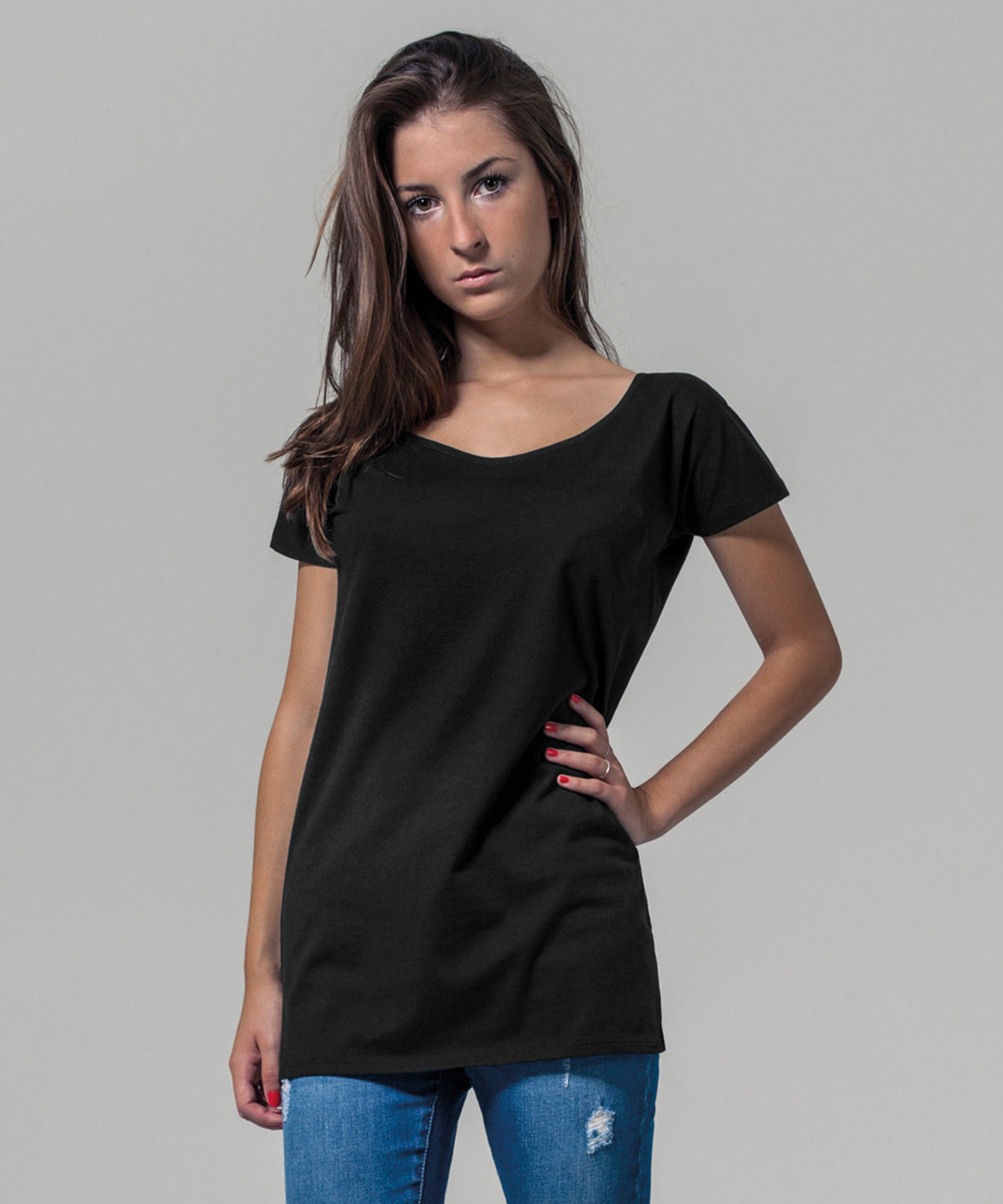 T-Shirts - Dam Wide Neck T-shirt – En avslappnad och stilren bas