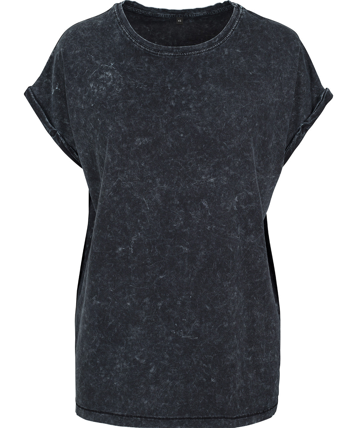 T-Shirts - Dam Acid Washed Extended Shoulder Tee Black