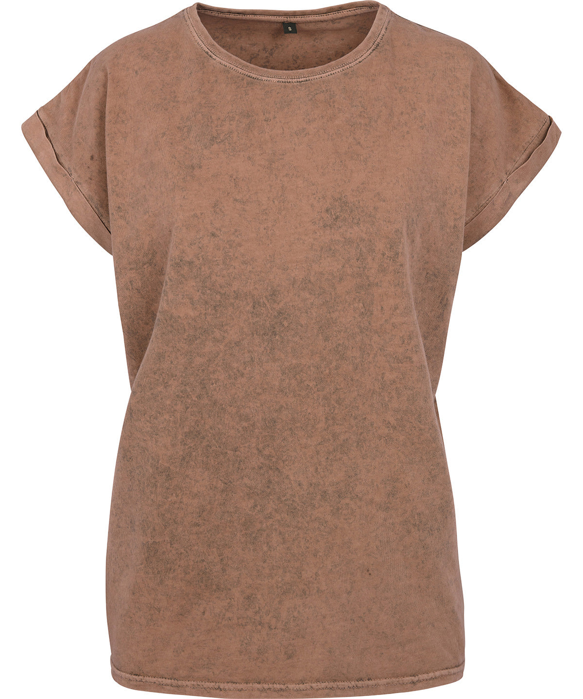 T-Shirts - Dam Acid Washed Extended Shoulder Tee Dark Khaki