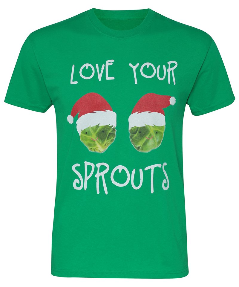 T-Shirts - Herr T-shirt med kort ärm 'Love your Sprouts' Green