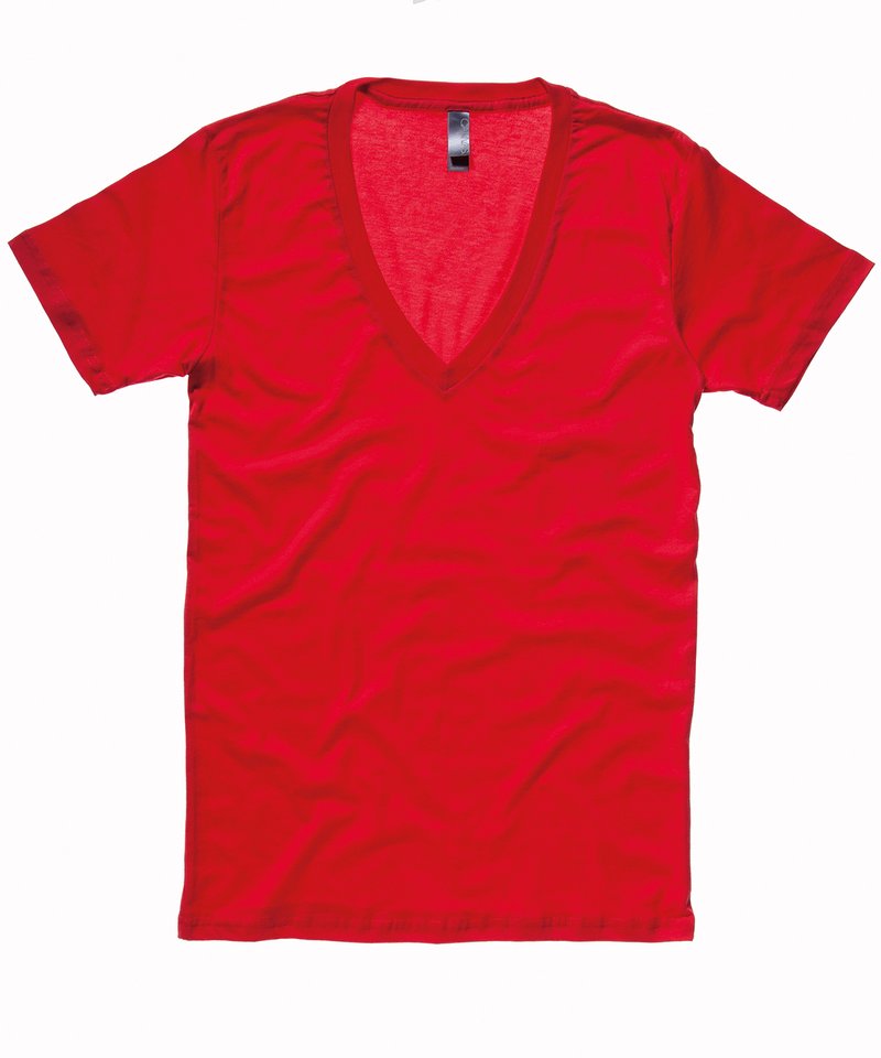 T-Shirts - Unisex Jersey Djup V-ringad T-shirt Red