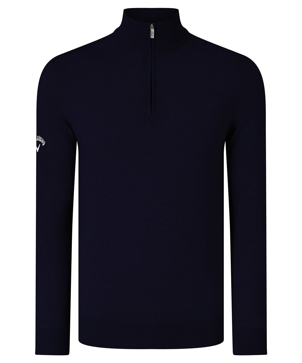 Knitted Jumpers - Ribbade Zip Merino-Tröja Dark Navy Peacoat Navy