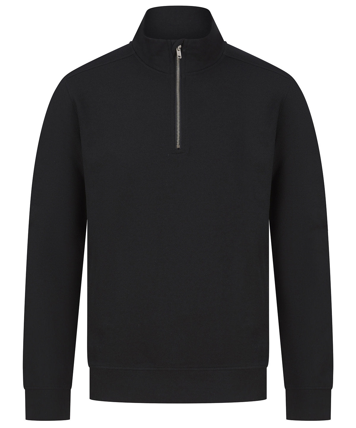 Sweatshirts - Unisex hållbar 1/4-dragkedja sweatshirt Black