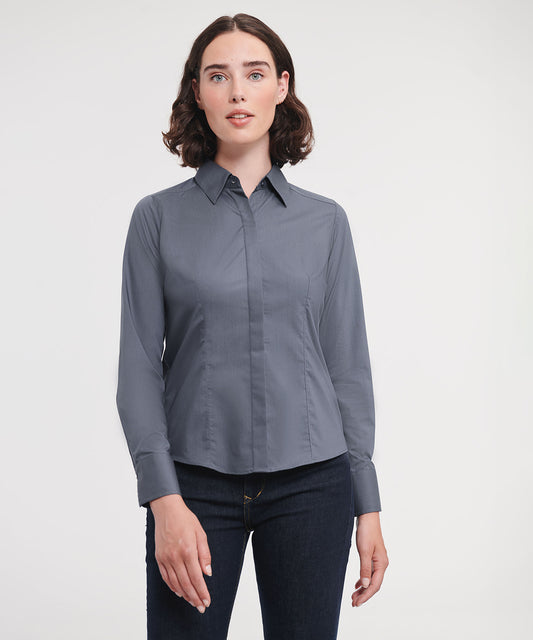 Shirts - Långärmad damblus i polycotton poplin