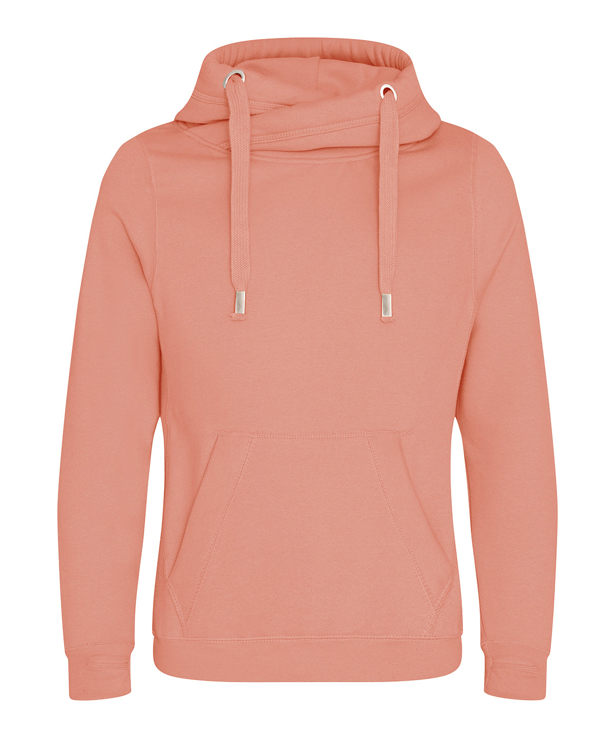 Hoodies - Huvtröja med korshalsning Dusty Pink