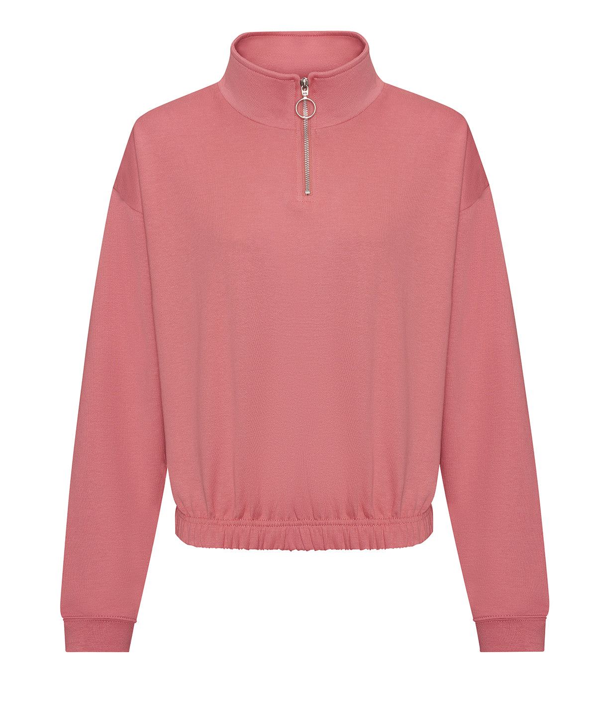 Sweatshirts - Dam Croppad Fyrdelad Huvtröja Dusty Rose