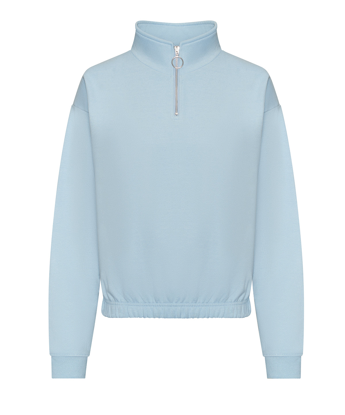 Sweatshirts - Dam Croppad Fyrdelad Huvtröja Sky Blue