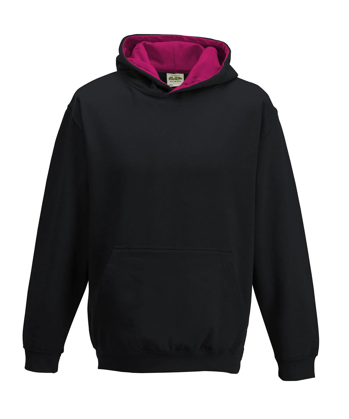 Hoodies - Perfekta Barns Varsity Hoodie för Lek och Avkoppling Jet Black Hot Pink