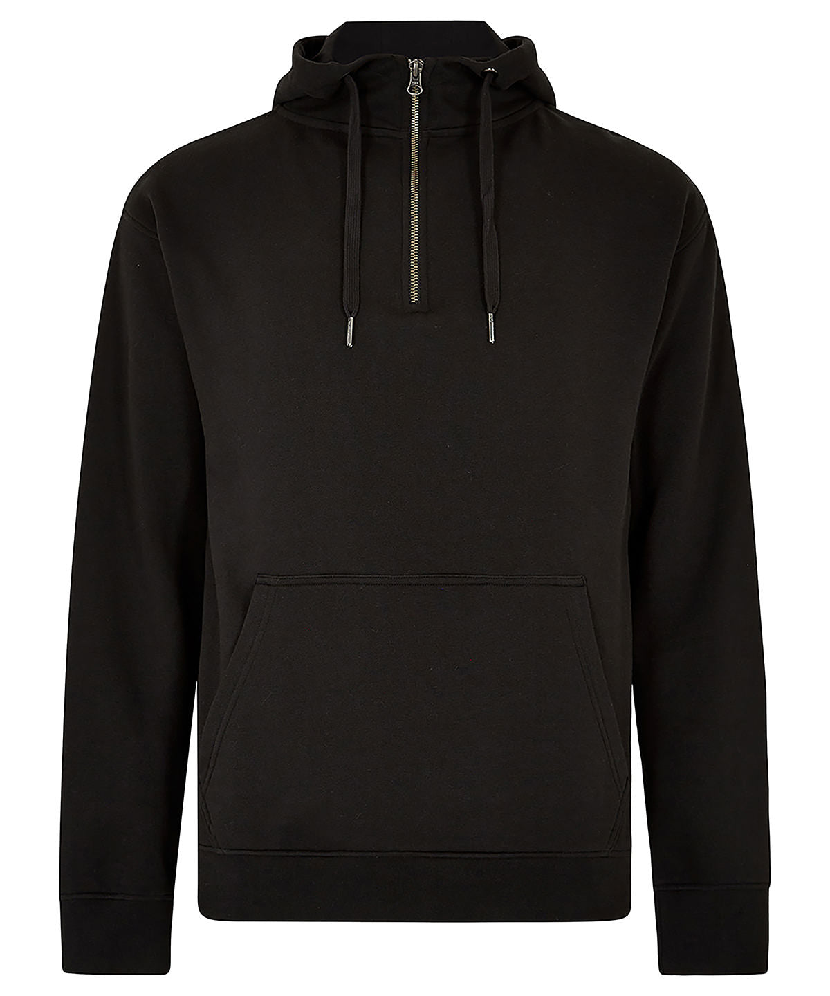 Hoodies - KK336: Regular fit 1/4 zip hoodie Black