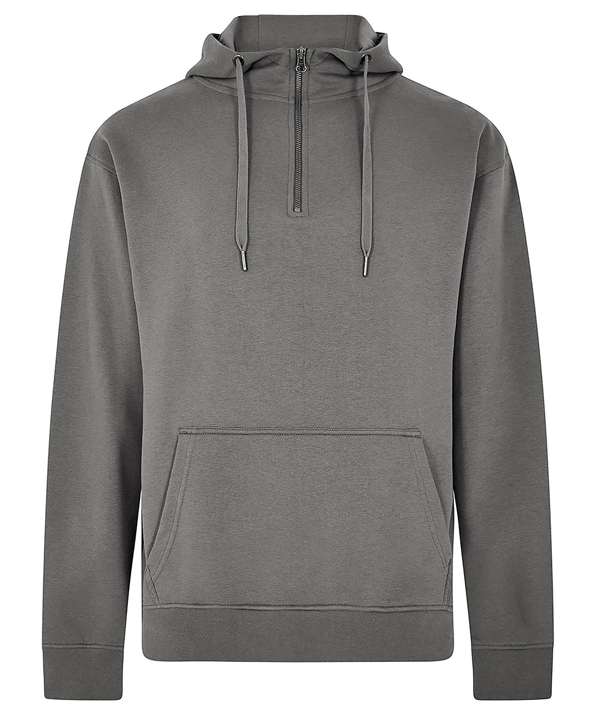 Hoodies - KK336: Regular fit 1/4 zip hoodie Dark Grey