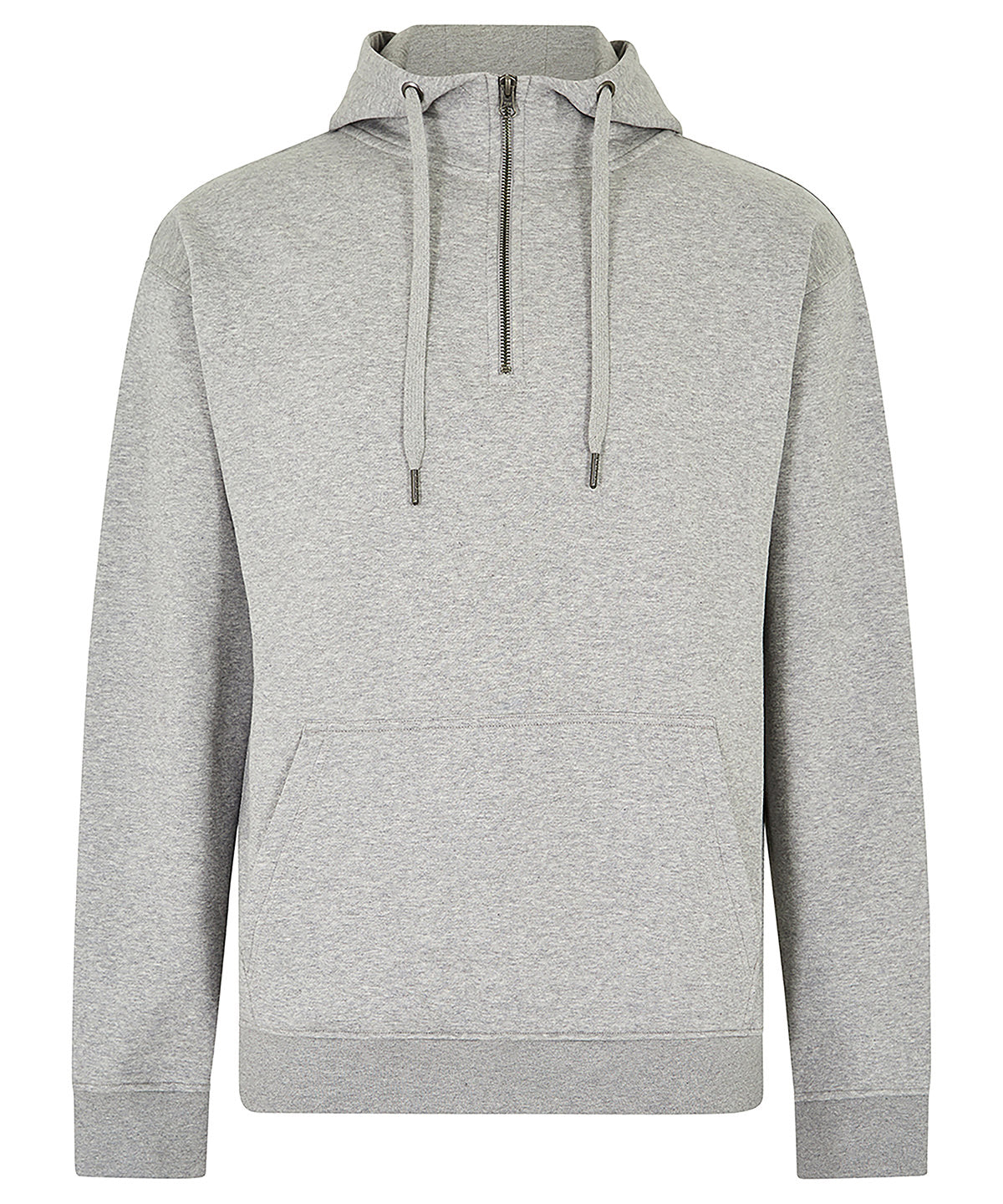 Hoodies - KK336: Regular fit 1/4 zip hoodie Heather Grey