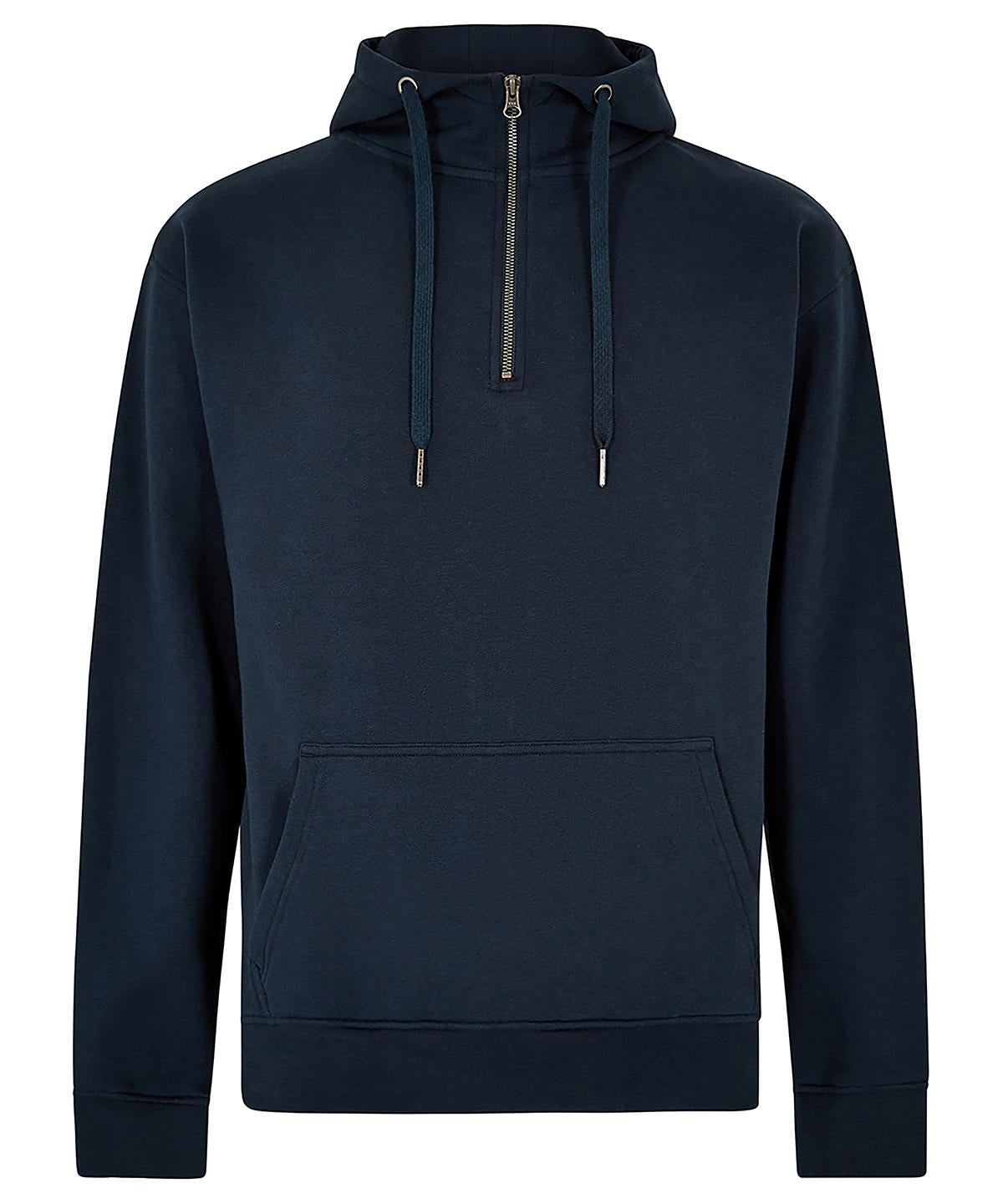 Hoodies - KK336: Regular fit 1/4 zip hoodie Navy