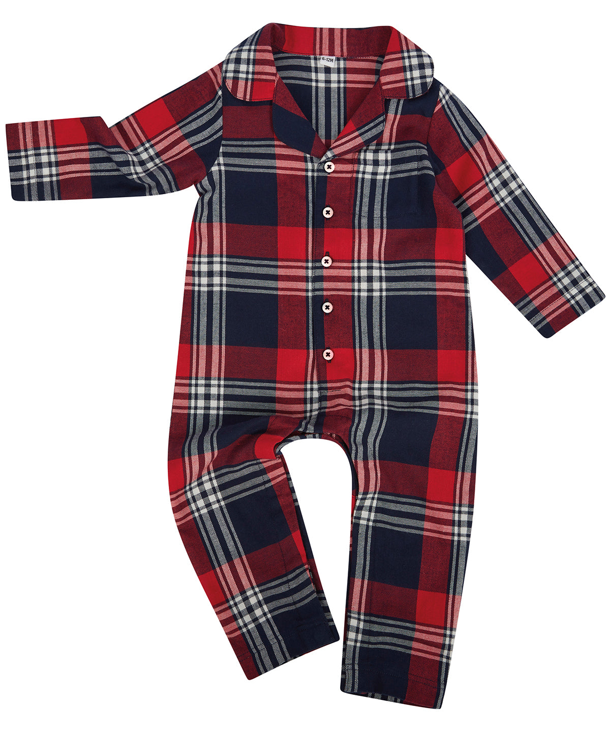 Onesies - Tartan Overall för Spädbarn Red Navy Check