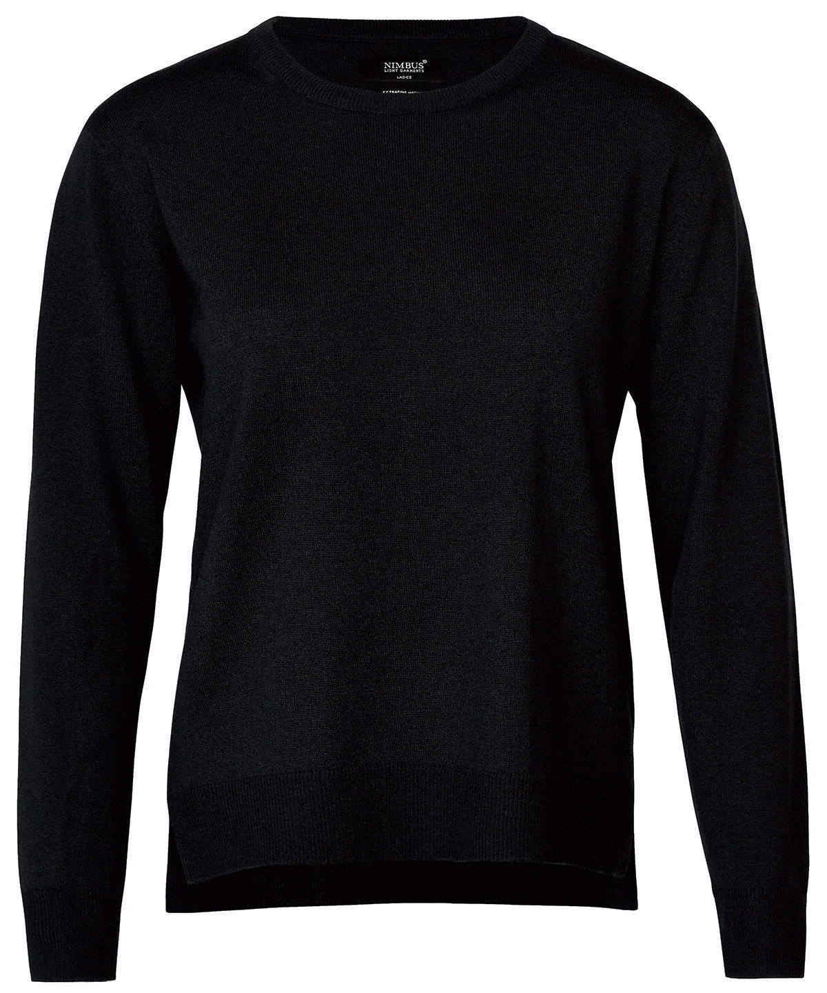 Knitted Jumpers - Exklusivt Damlinne i Extra Fin Cashwool® Merinoull Black