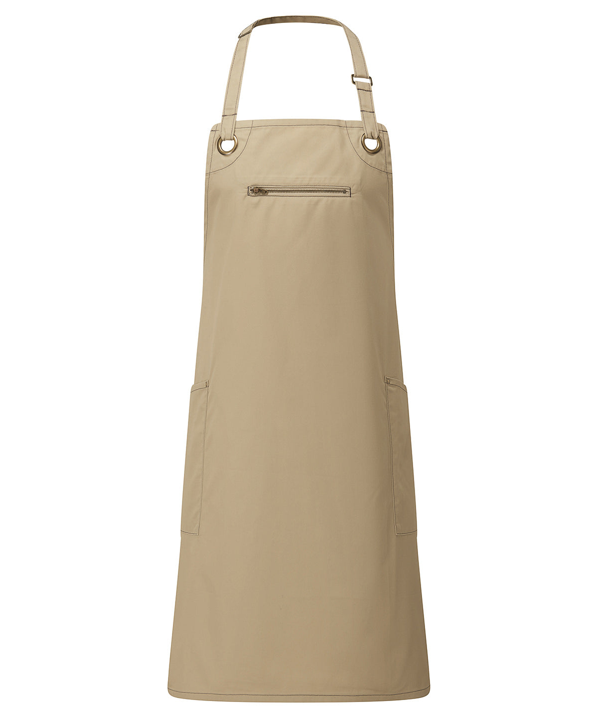 Aprons - Barley Kontraststitch Bib Förkläde Khaki Brown One size