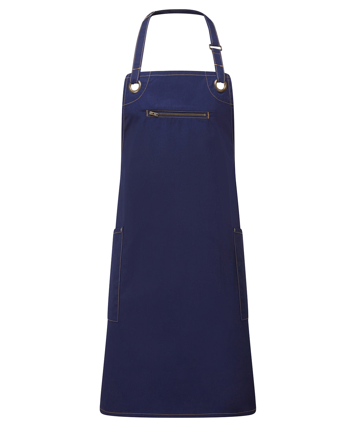 Aprons - Barley Kontraststitch Bib Förkläde Navy Camel One size