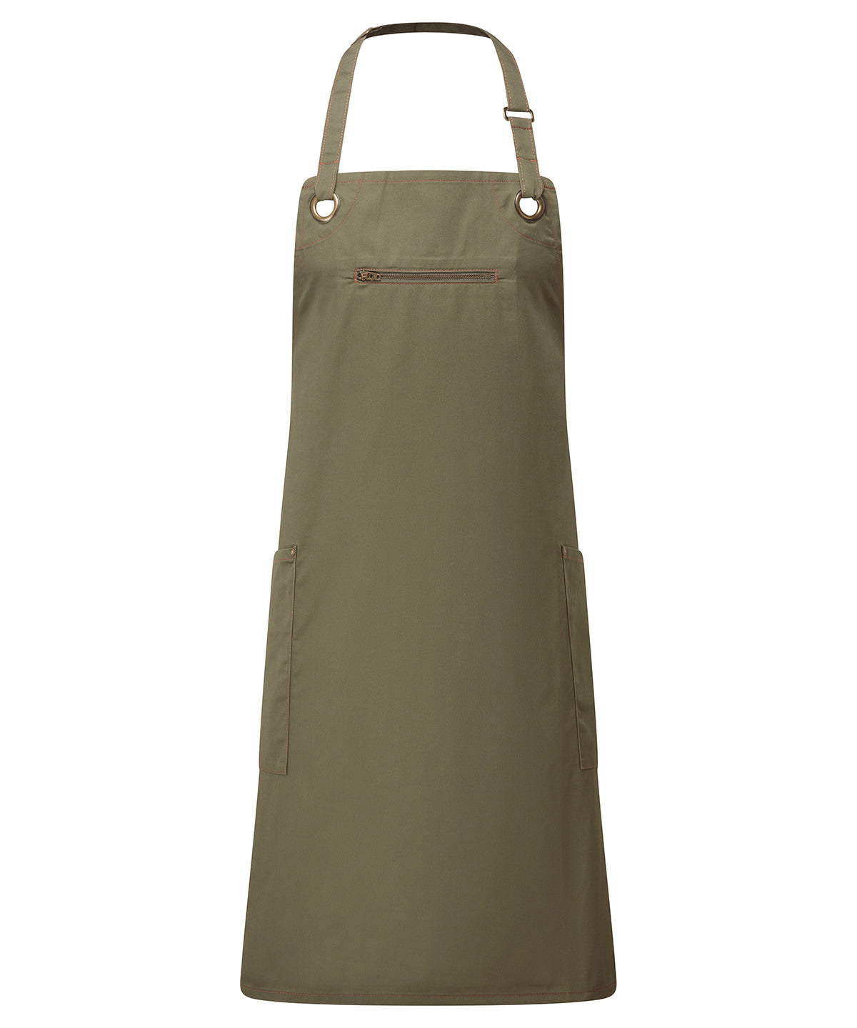 Aprons - Barley Kontraststitch Bib Förkläde Olive Chestnut One size