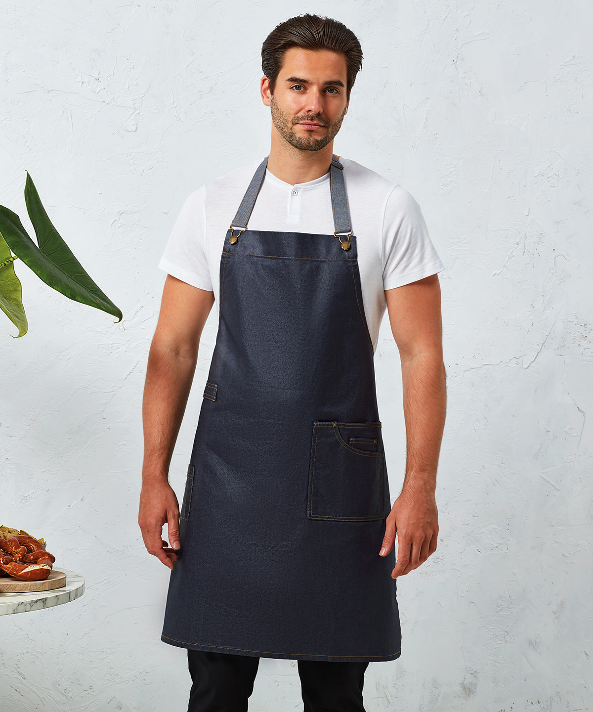 Aprons - Stiligt Denim Bib Förkläde för Moderna Restauranger