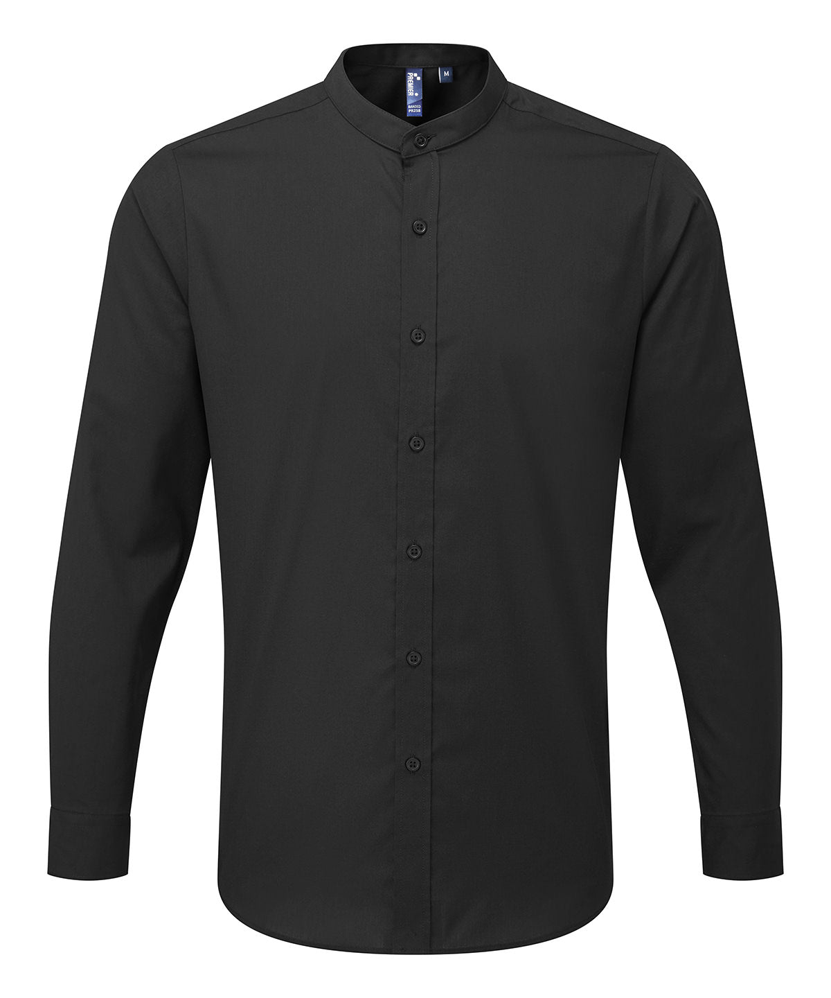 Shirts - Stilren Skjorta med Bandkrage Black