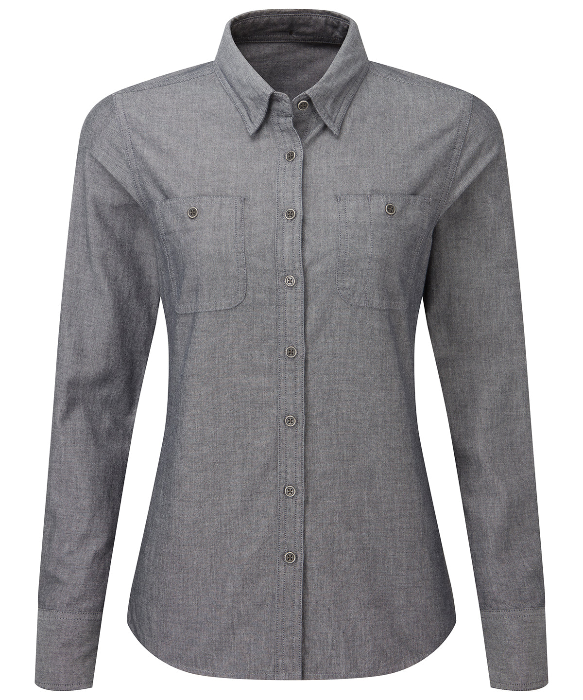 Shirts - Elegant Damchambrayskjorta i Ekologisk Bomull Grey Denim