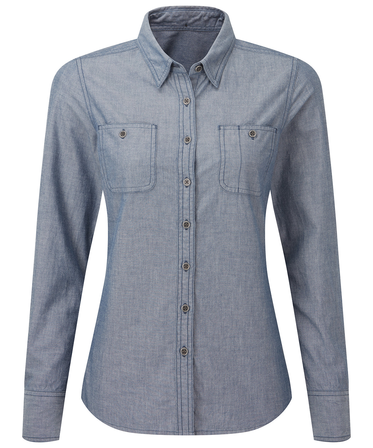 Shirts - Elegant Damchambrayskjorta i Ekologisk Bomull Indigo Denim