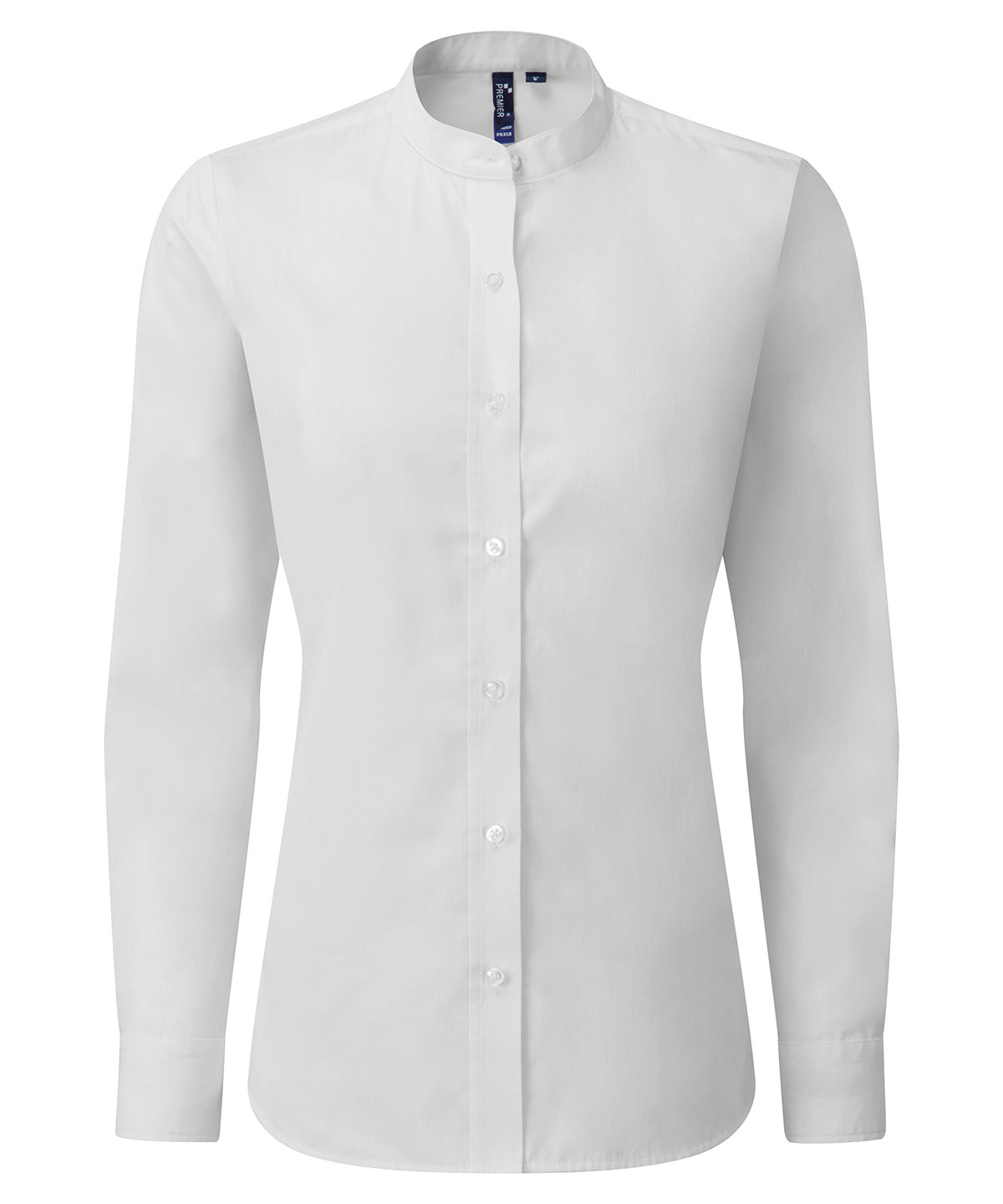 Shirts - Elegant damblus med bandkrage White