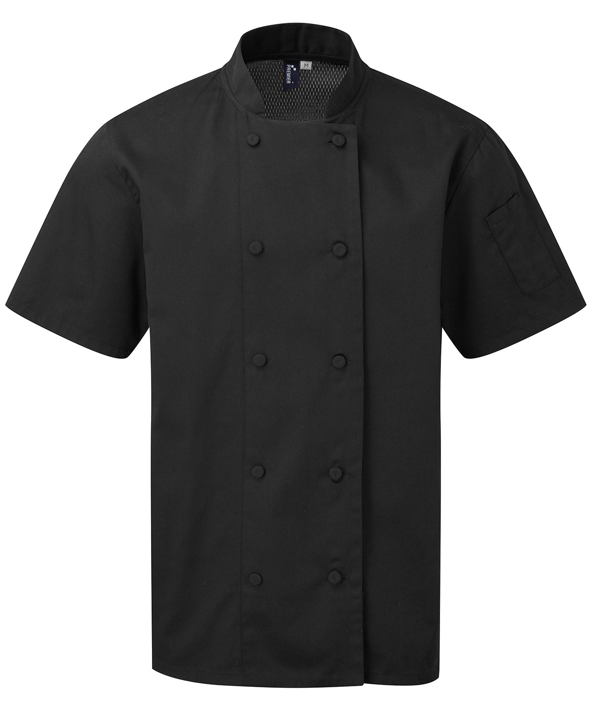 Chef Jackets - Kortärmad Kockjacka med Coolchecker™-tyg Black